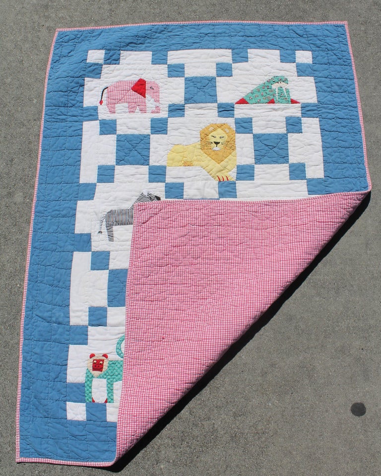 Vintage Applique Crib Quilt at 1stDibs