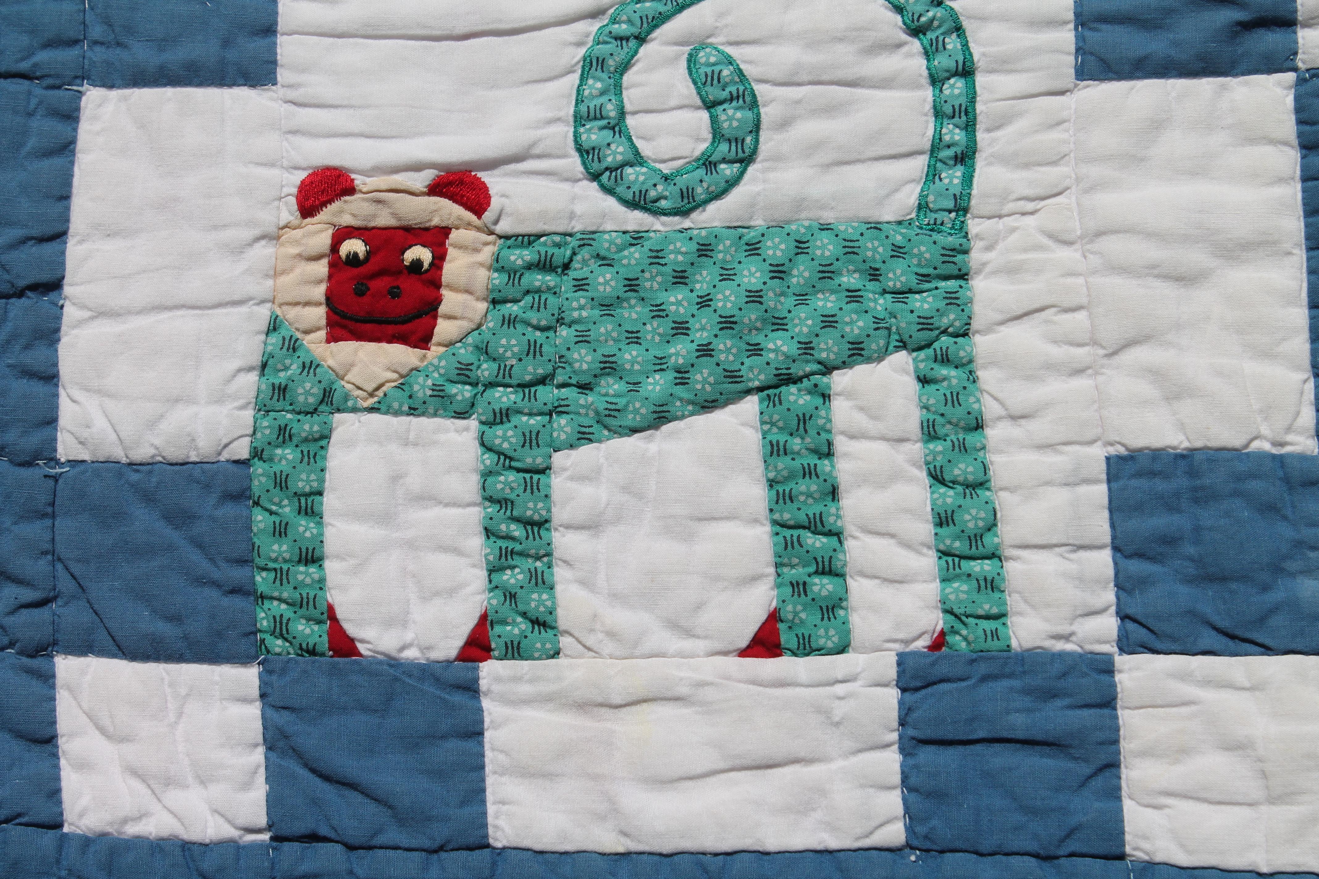 Country Vintage Applique Crib Quilt