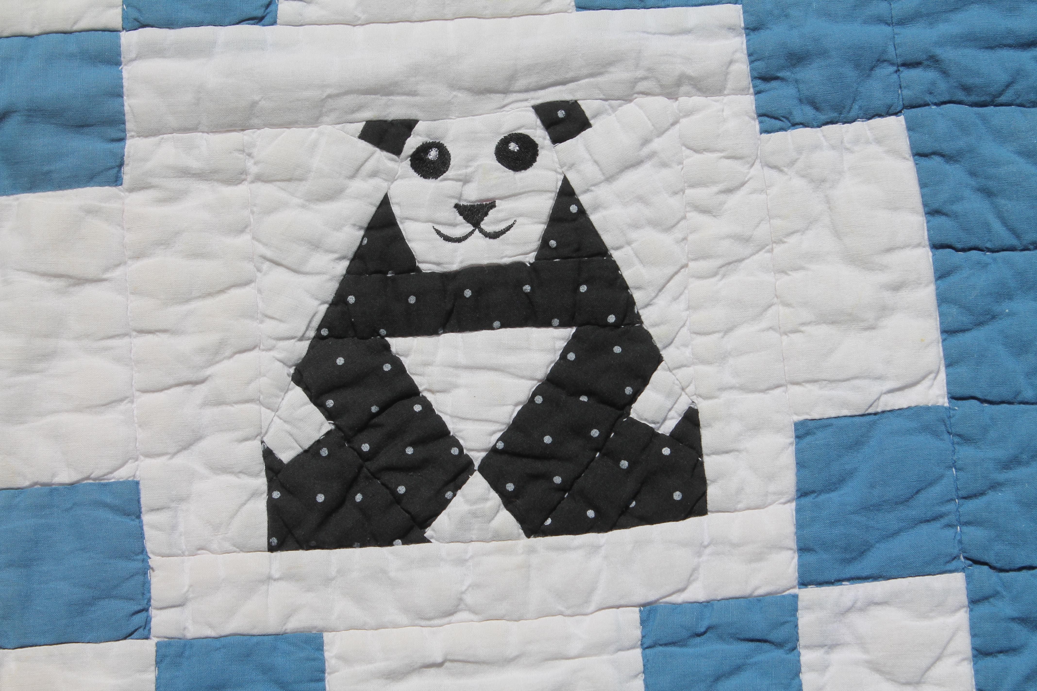 Hand-Crafted Vintage Applique Crib Quilt
