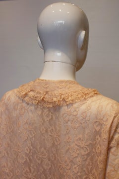 Vintage Apricot Pink Lace Dress