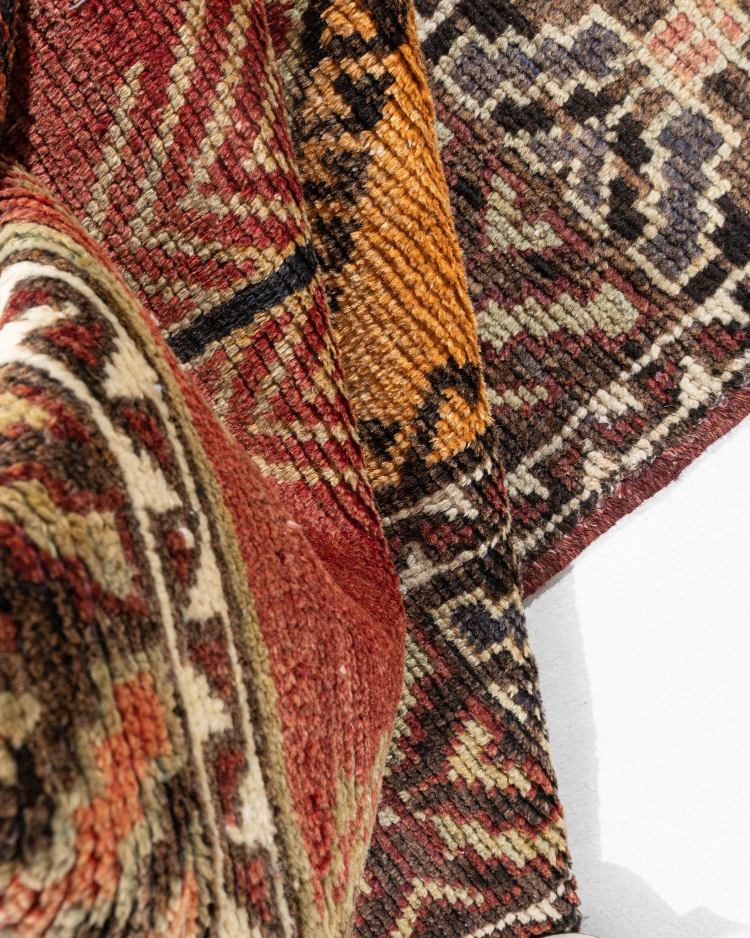 Vintage Apricot Türkisch Oushak Teppich 4'9 x 12'8 im Angebot 5