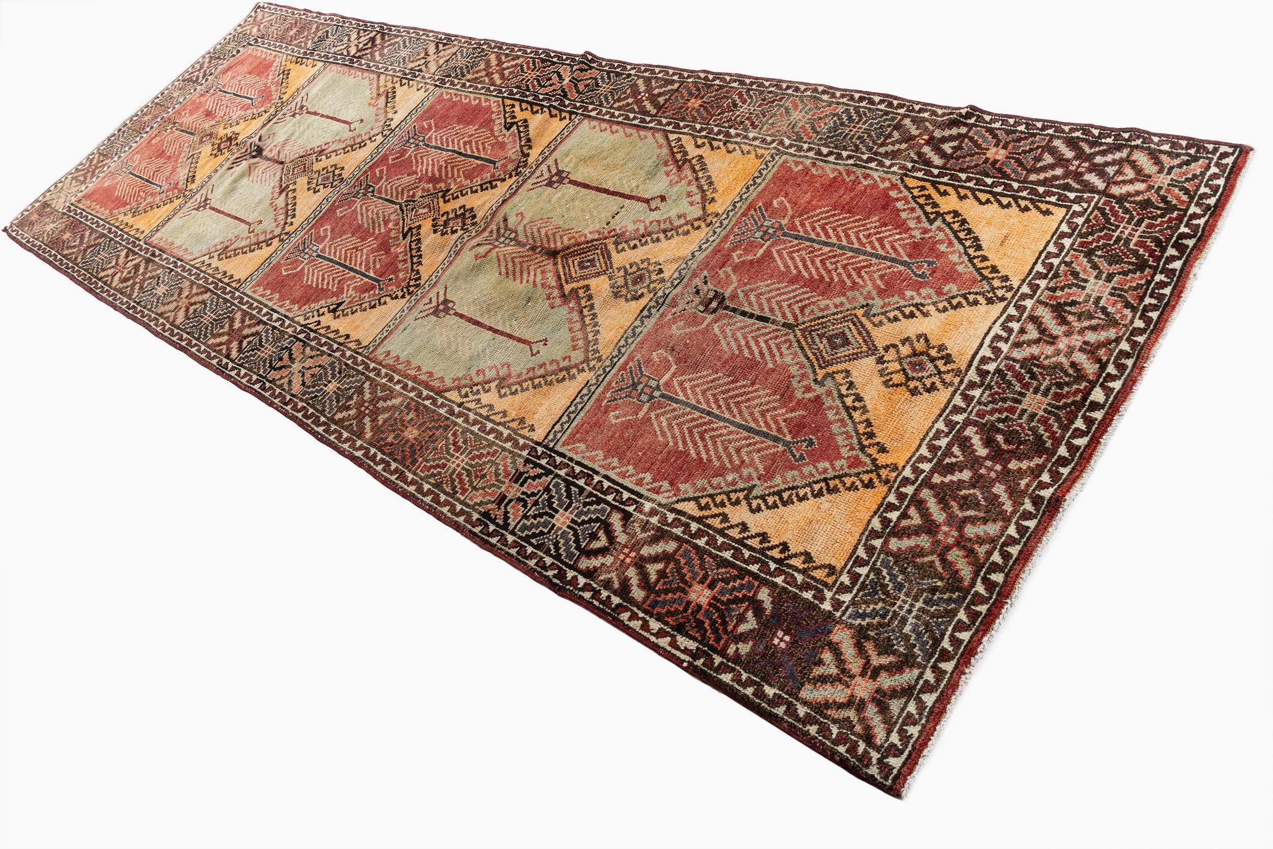 Vintage Apricot Türkisch Oushak Teppich 4'9 x 12'8 im Angebot 8