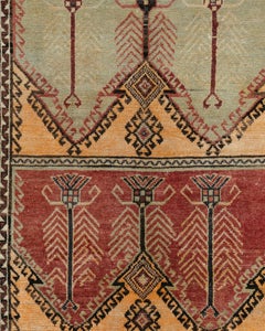 Vintage Turkish Oushak Rug, 4'9 x 12'8 Hand-Woven Wool, Apricot , 1940