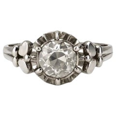 Antique Apx 1.00 Carat Rose Cut Diamond Ring