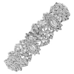 Vintage Apx 13.83ct Multi Diamond Bracelet 18k White Gold