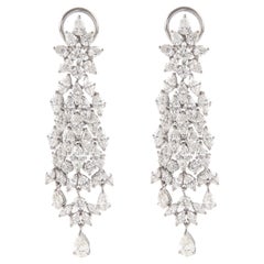 Chandelier-Ohrringe, Vintage, Apx 15,80 Karat birnenförmiger, runder und Marquise-Diamant