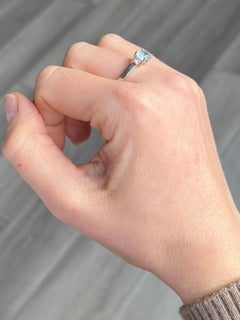 Vintage Aqua and 18 Carat White Gold Solitaire Ring