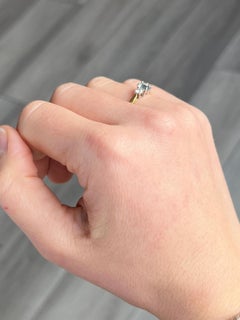 Vintage Aqua and Diamond 18 Carat Gold Three Stone Ring