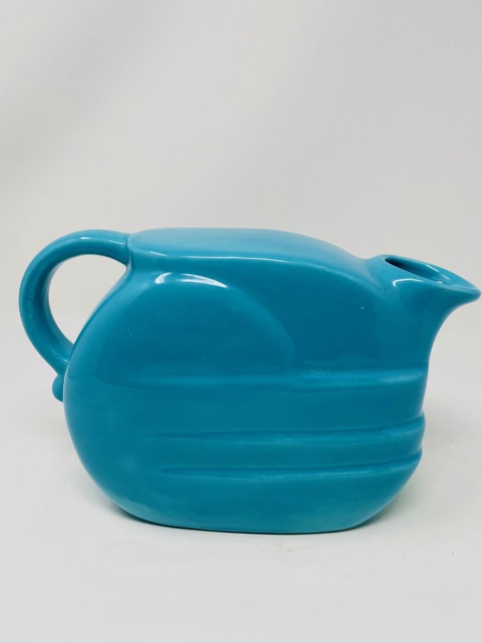 Ceramic Vintage Aqua Blue Pitcher by Joseph Magnin Italy, Mid Century, 1960 For Sale
