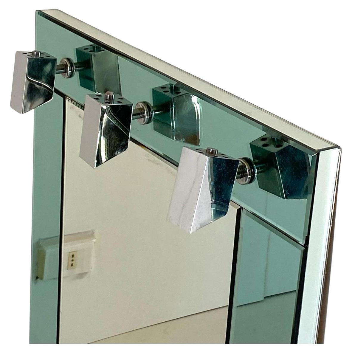 italien Miroir mural vert aqua vintage, Italie, années 1970 en vente