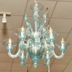 Vintage Aqua Murano Chandelier