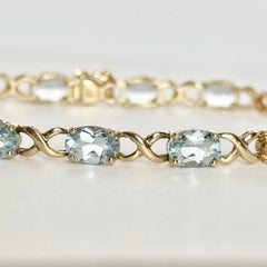 Vintage Aquamarine 9 Carat Gold Bracelet