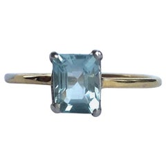 Vintage Aquamarine and 18 Carat Gold Solitaire