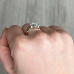 Vintage Aquamarine and Diamond 18 Carat Gold Solitaire Ring