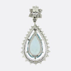 Vintage Aquamarine and Diamond Pendant