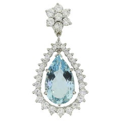 Used Aquamarine and Diamond Pendant