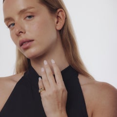 Vintage aquamarine diamond 18k yellow gold three stone ring