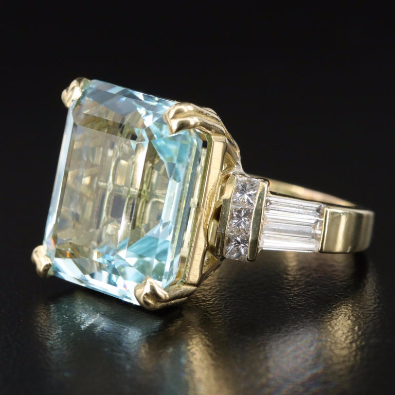 Customizable Vintage Aquamarine Engagement Ring, Antique Aquamarine — free download