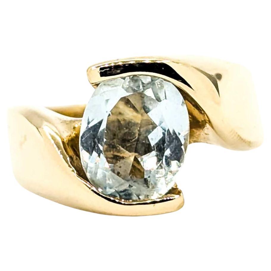Vintage Aquamarine Ring in 14k Yellow Gold