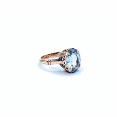 Vintage Aquamarine Ring in 9k Yellow Gold