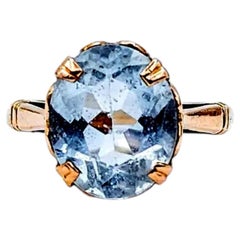 Vintage Aquamarine Ring in 9k Yellow Gold