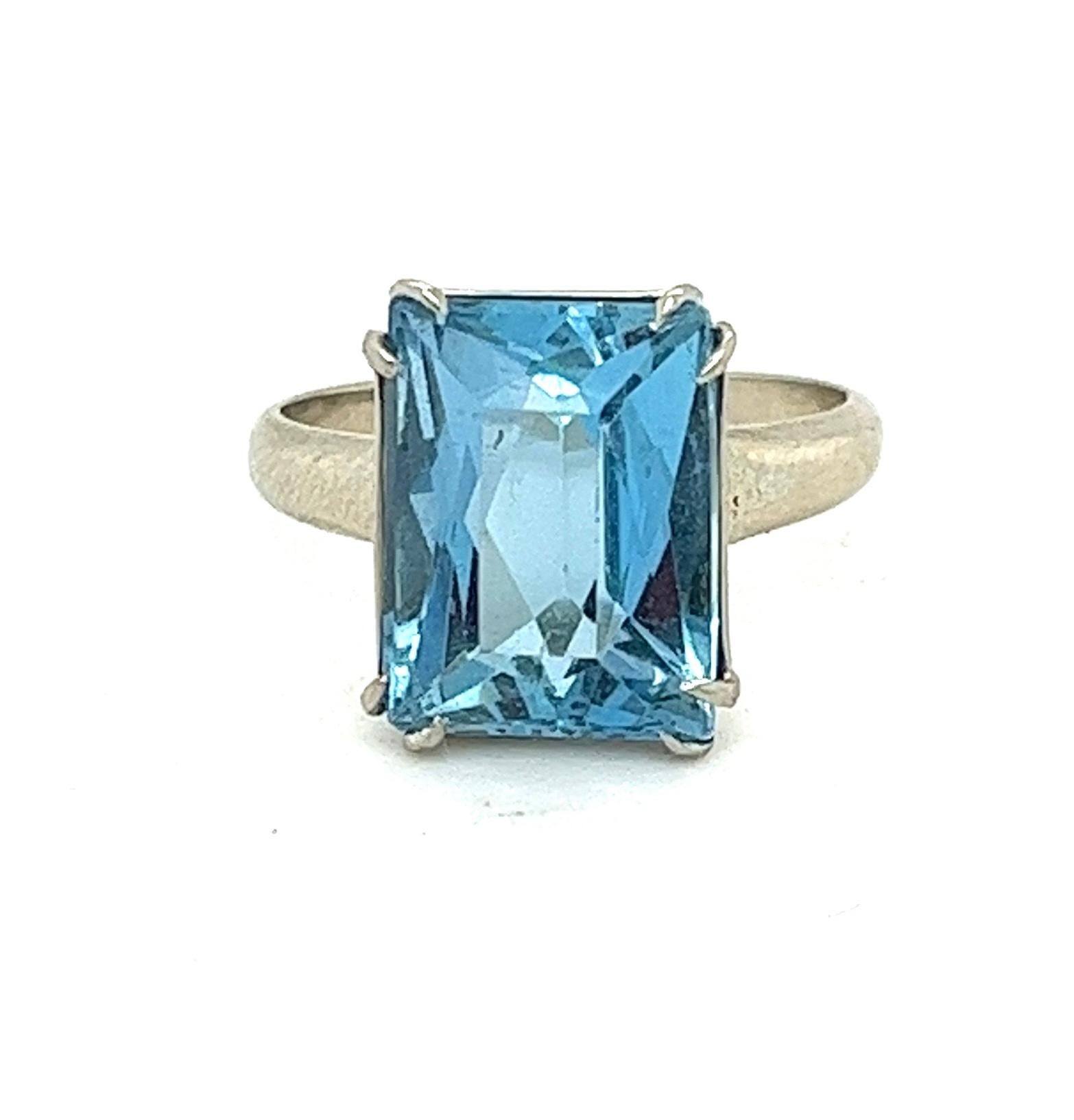 Solitär-Ring, Aquamarin, 14k 5