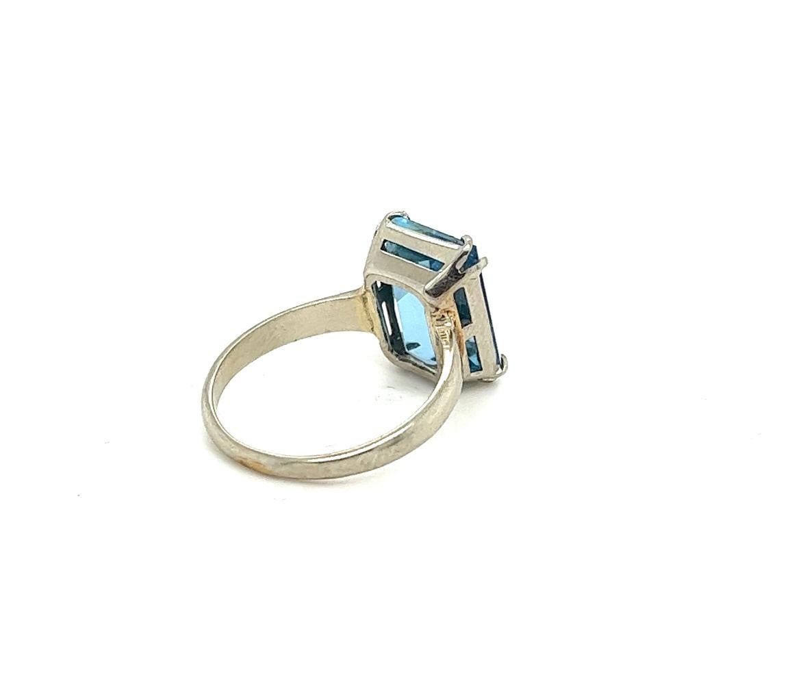 Solitär-Ring, Aquamarin, 14k für Damen oder Herren