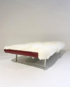 Vintage A.R. Cordemeijer Cleopatra Daybed with New, Custom Sheepskin Cushion