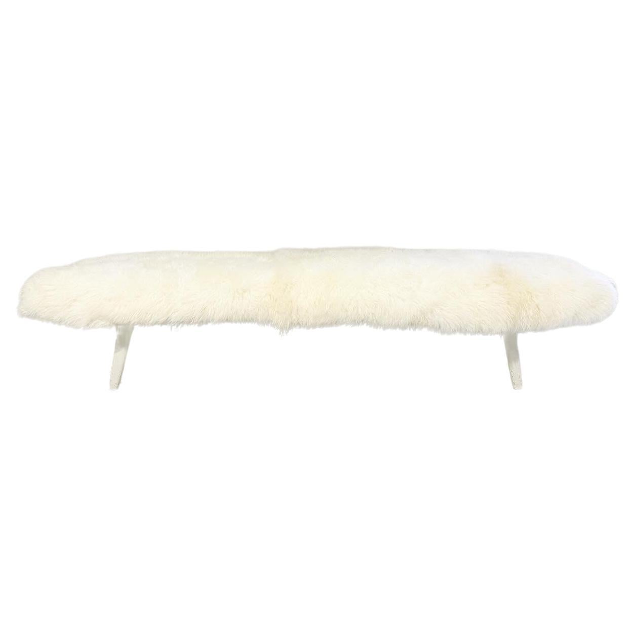 Vintage A.R. Cordemeijer Cleopatra Daybed with New, Custom Sheepskin Cushion For Sale