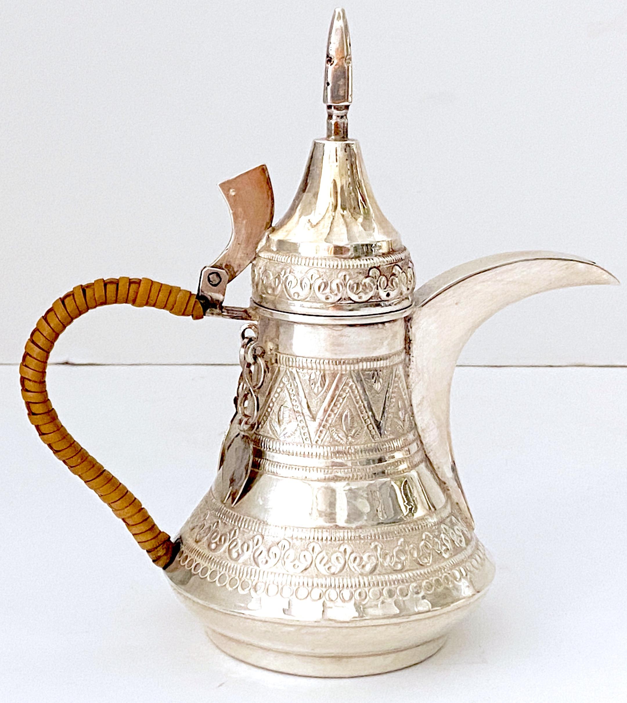 20th Century Vintage Arabic /Middle Eastern Silverplated Dallah Coffee Pot For Sale