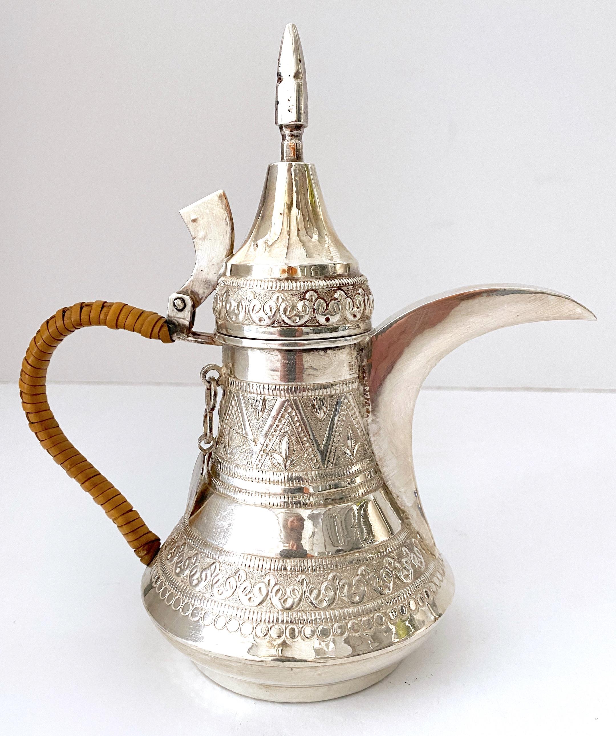 Vintage Arabic /Middle Eastern Silverplated Dallah Coffee Pot For Sale 1