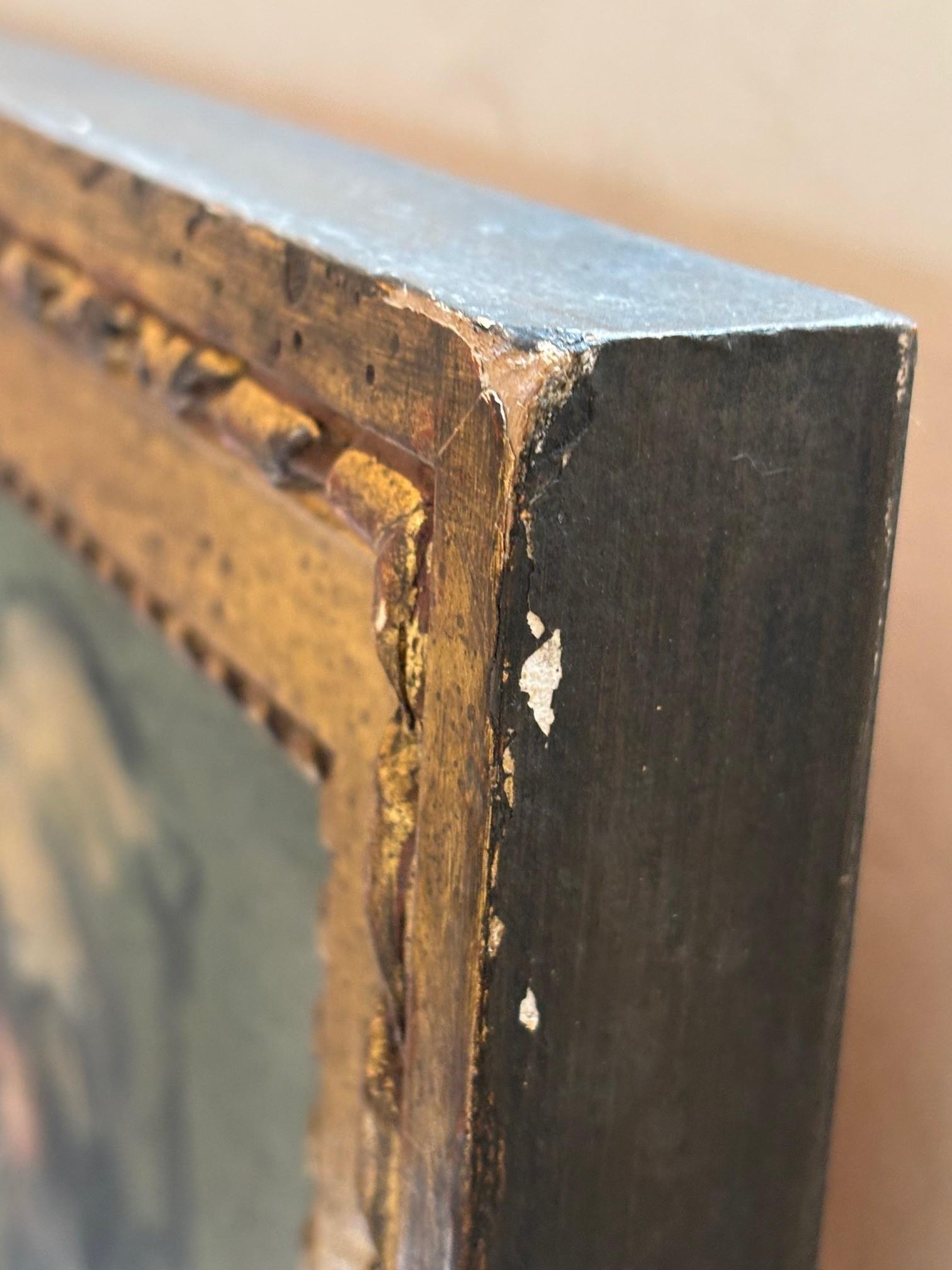 Pannello di pittura ad olio Arbruzzi Shepard d'epoca firmato da Harvey Dinnerstein in vendita 2