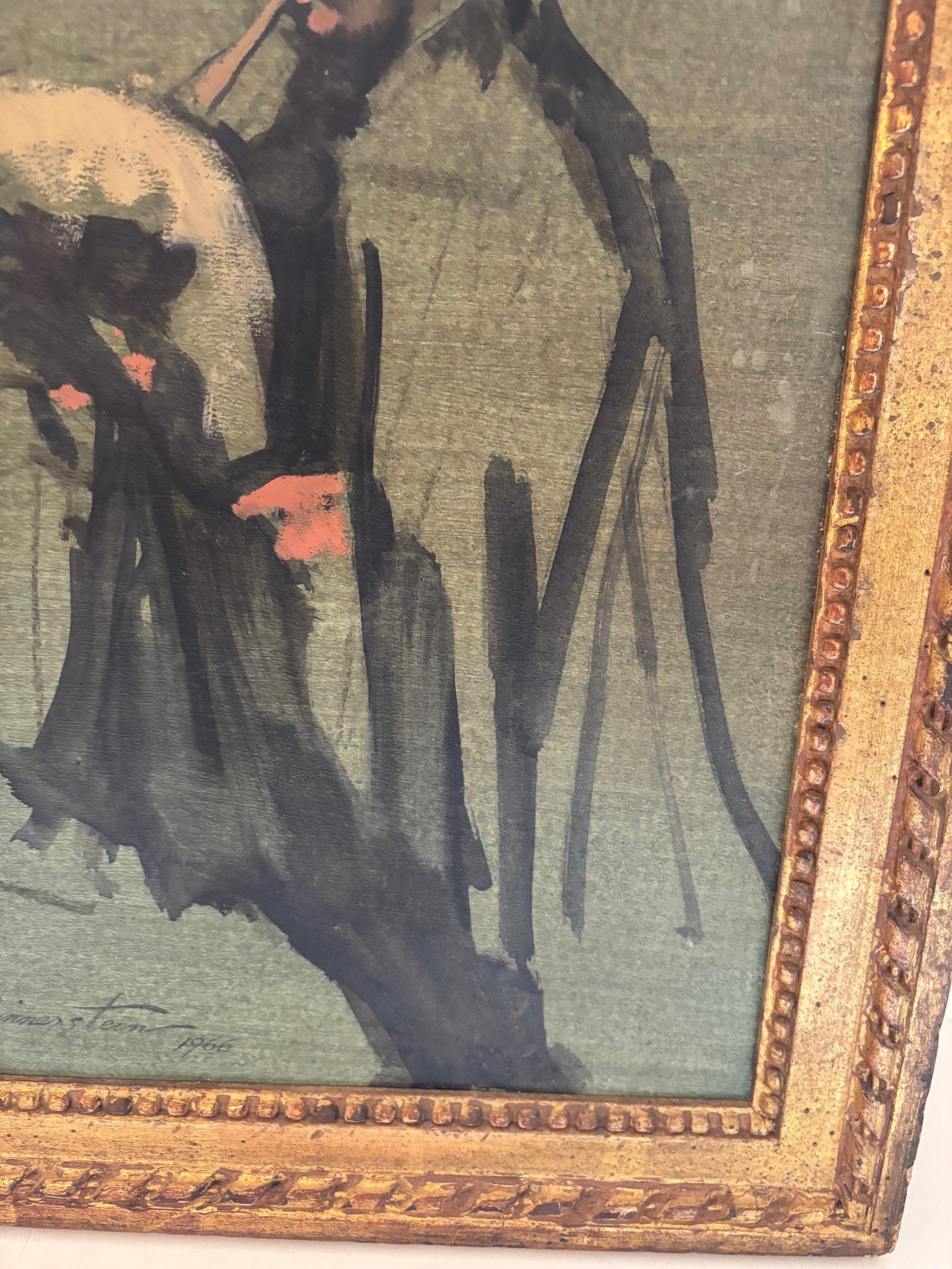 Pannello di pittura ad olio Arbruzzi Shepard d'epoca firmato da Harvey Dinnerstein in vendita 4