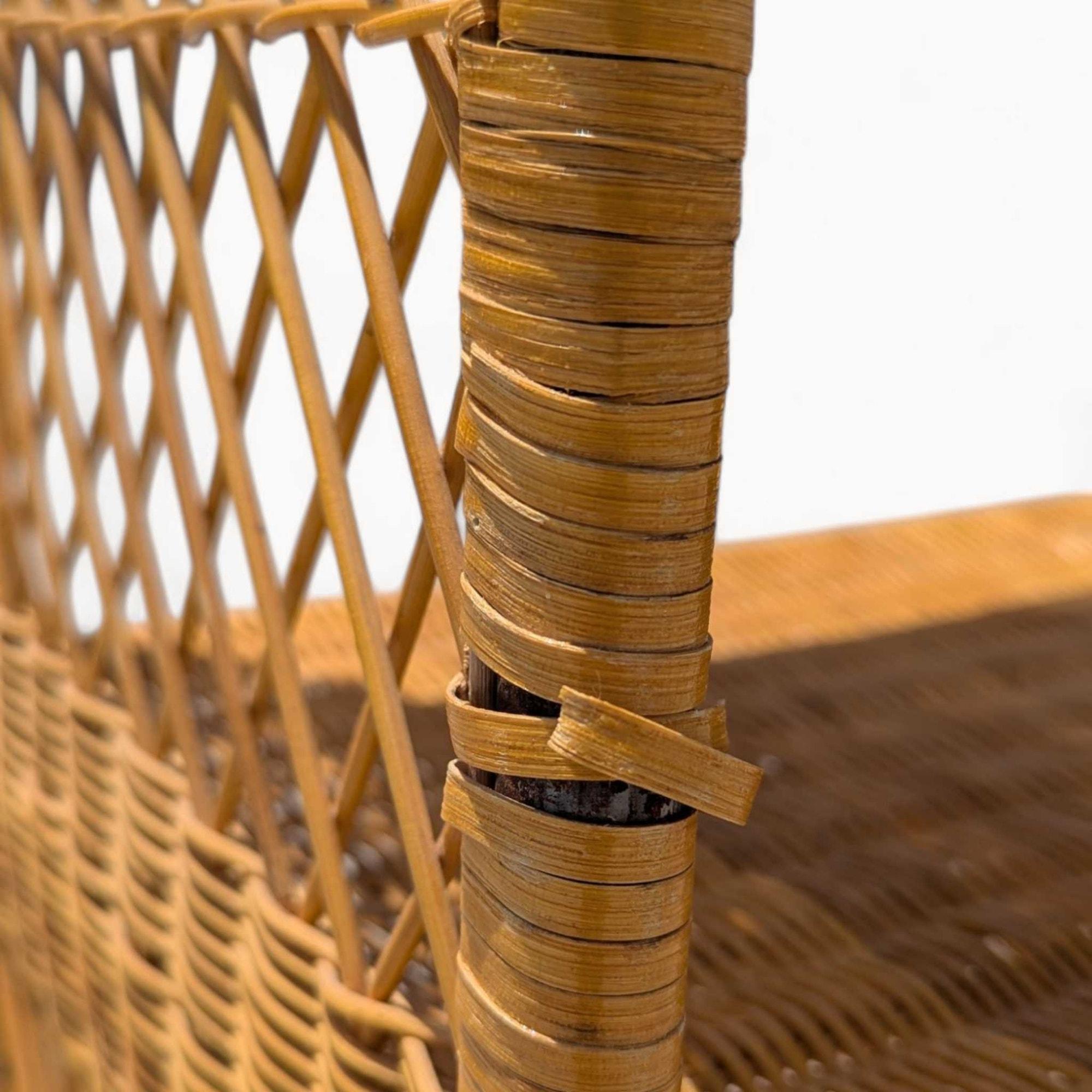 Vintage Arched Rattan Tall Etagere - Woven Wicker Bookshelf, 1970s In Good Condition For Sale In Rancho Cucamonga, CA