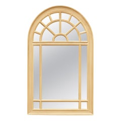 Vintage Arched Wood and Mirrored Glass Mirror