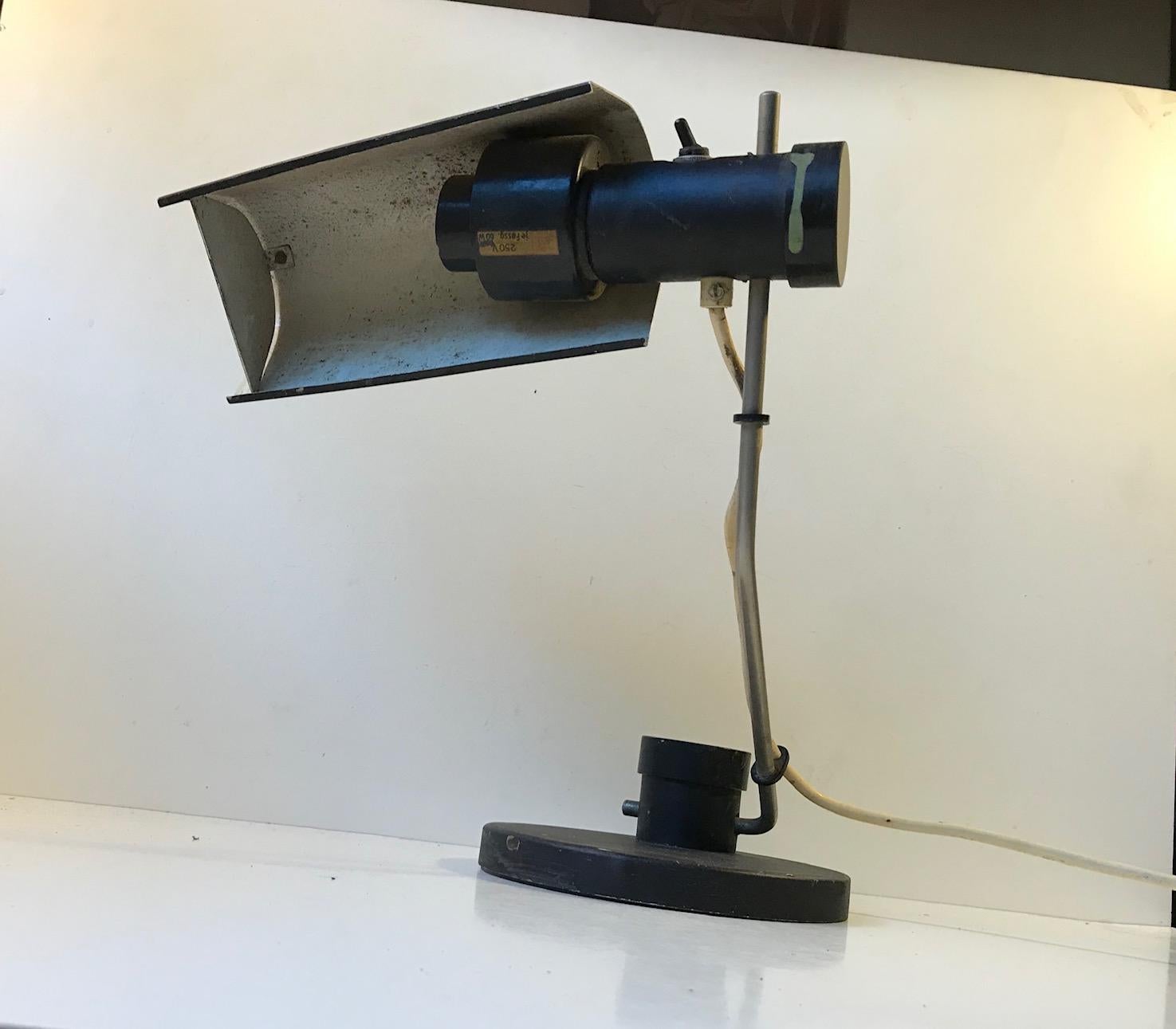 Mid-Century Modern Vintage Architect Desk Lamp by Veb Metalldruecker, DDR, Germany, 1960s For Sale