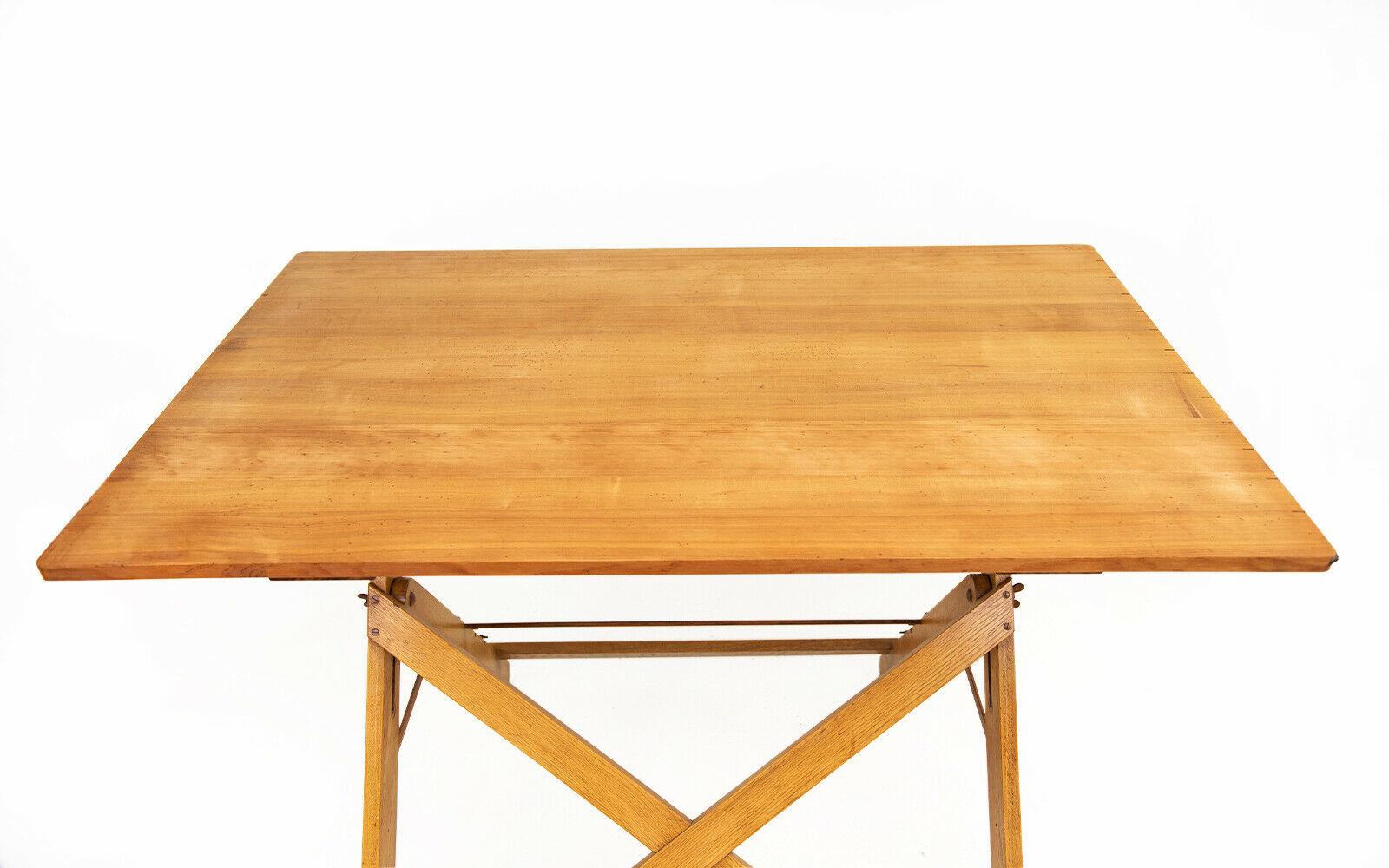 Oak Vintage Architects Draughtsman Desk or High Dining Table
