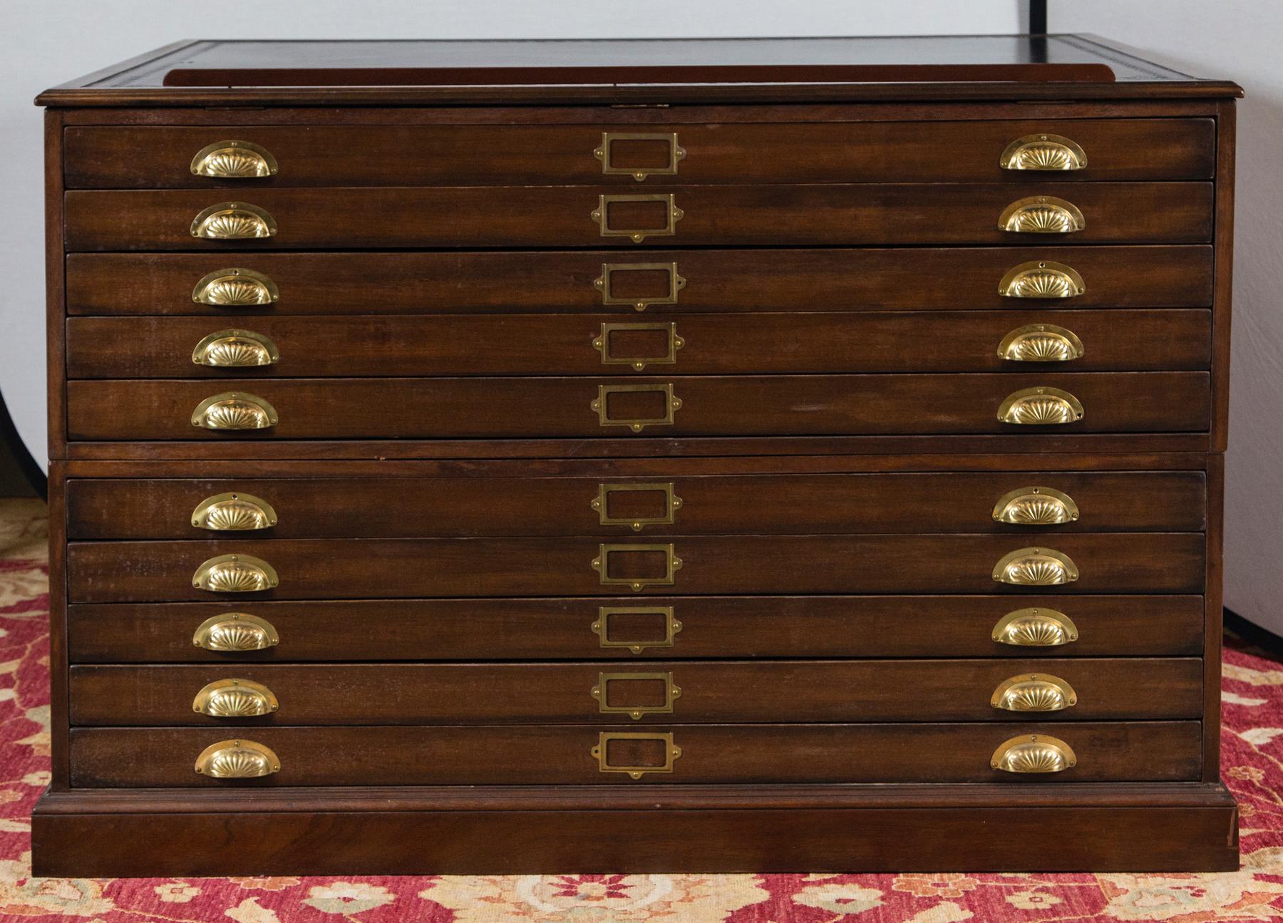 Mahogany Vintage Architect's File Cabinet