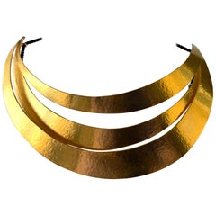 Vintage Architectural Asymmetrical Wave Statement Necklace