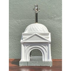 Lampe de table vintage en céramique de style architectural