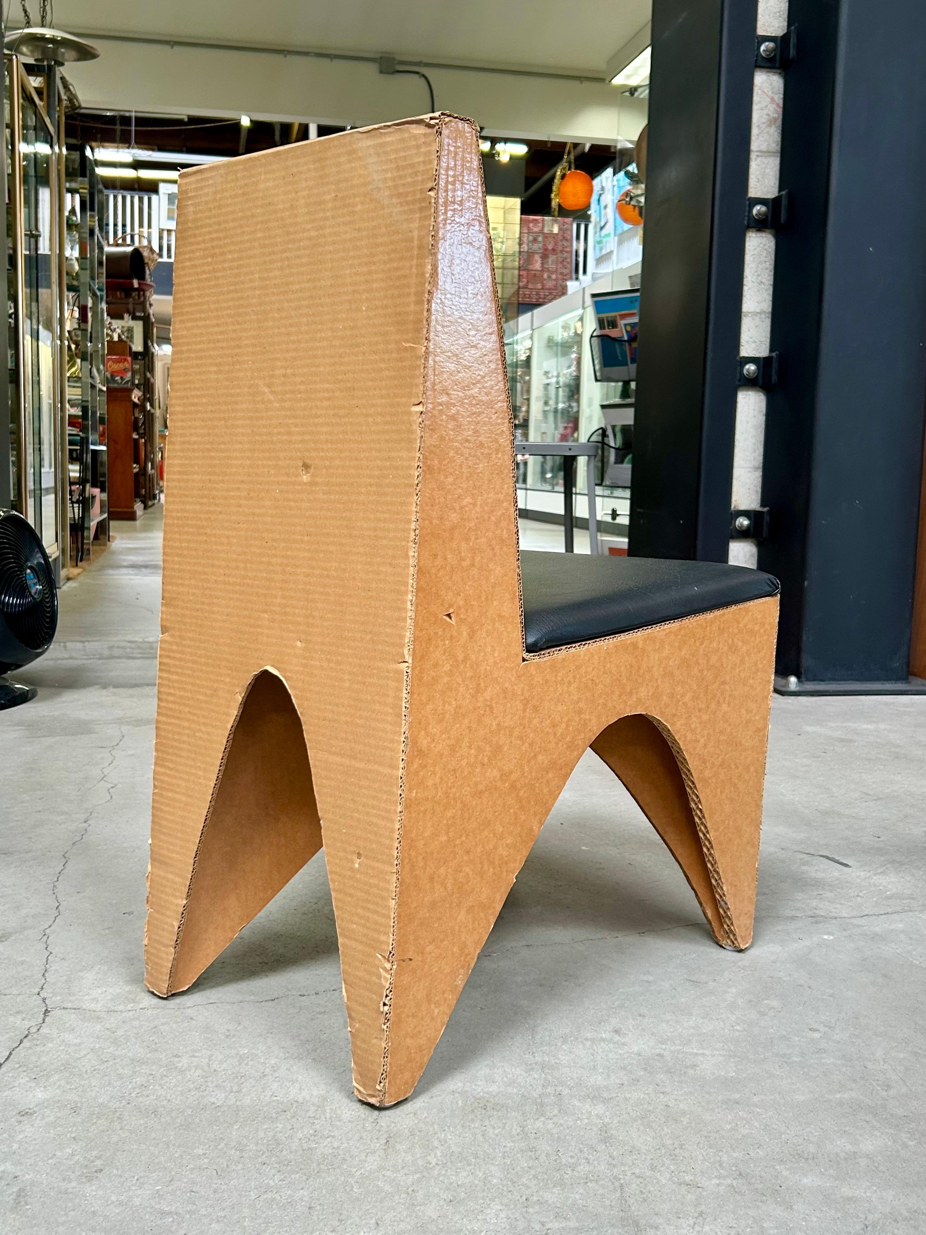 Vintage Architectural Design Cardboard Chair Joel Stearns For Sale 5
