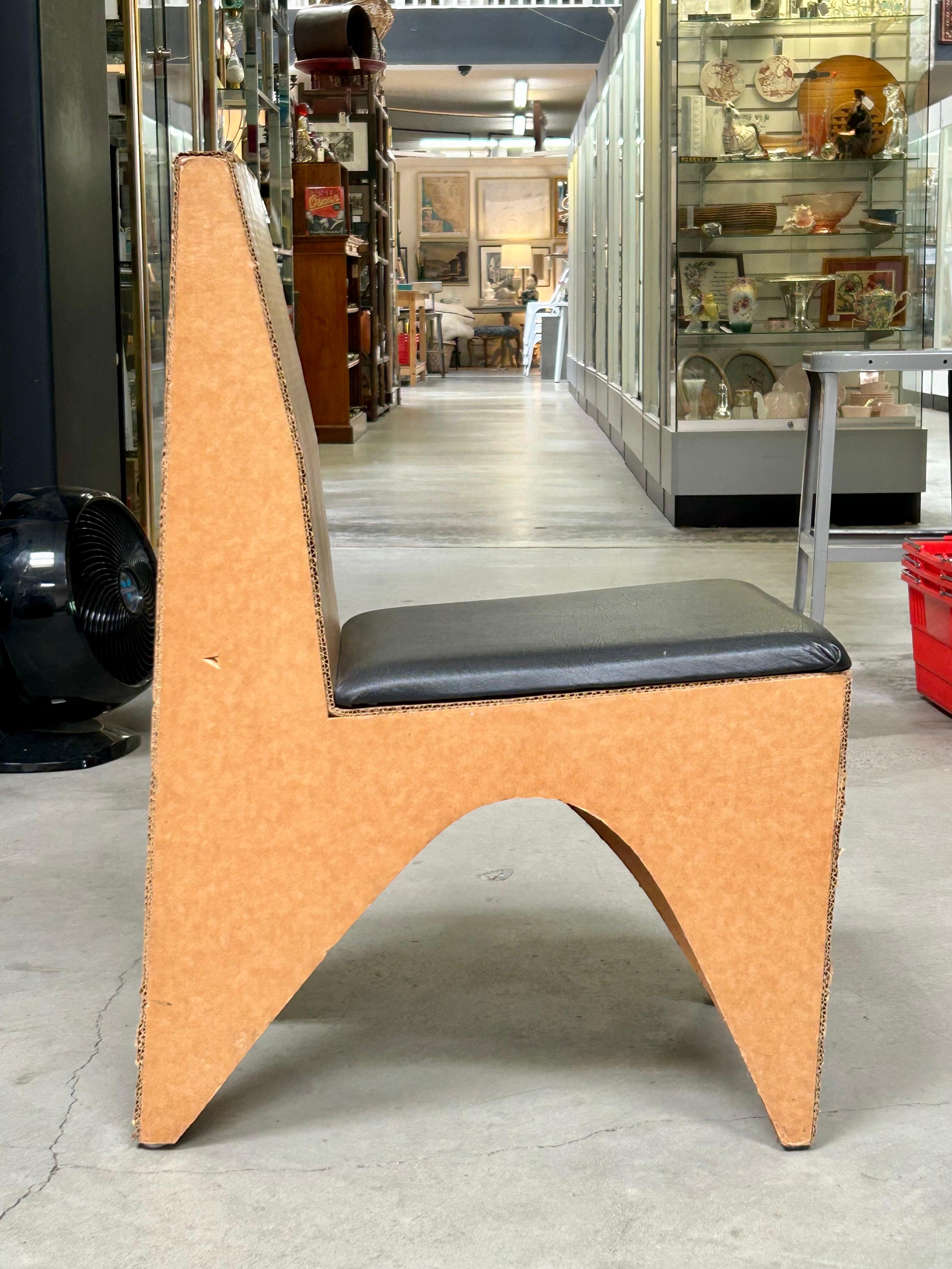 Modern Vintage Architectural Design Cardboard Chair Joel Stearns For Sale