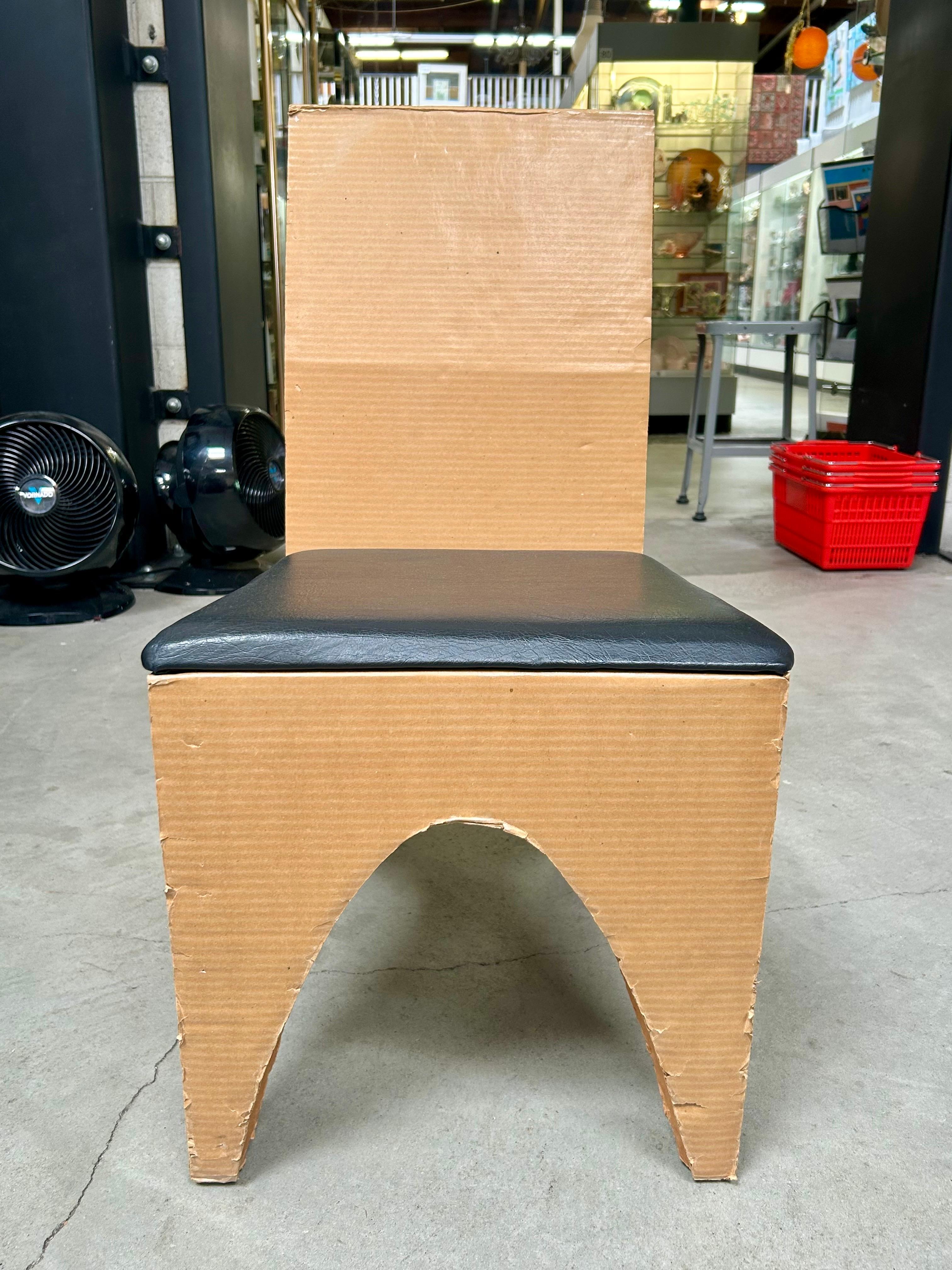 Wood Vintage Architectural Design Cardboard Chair Joel Stearns For Sale