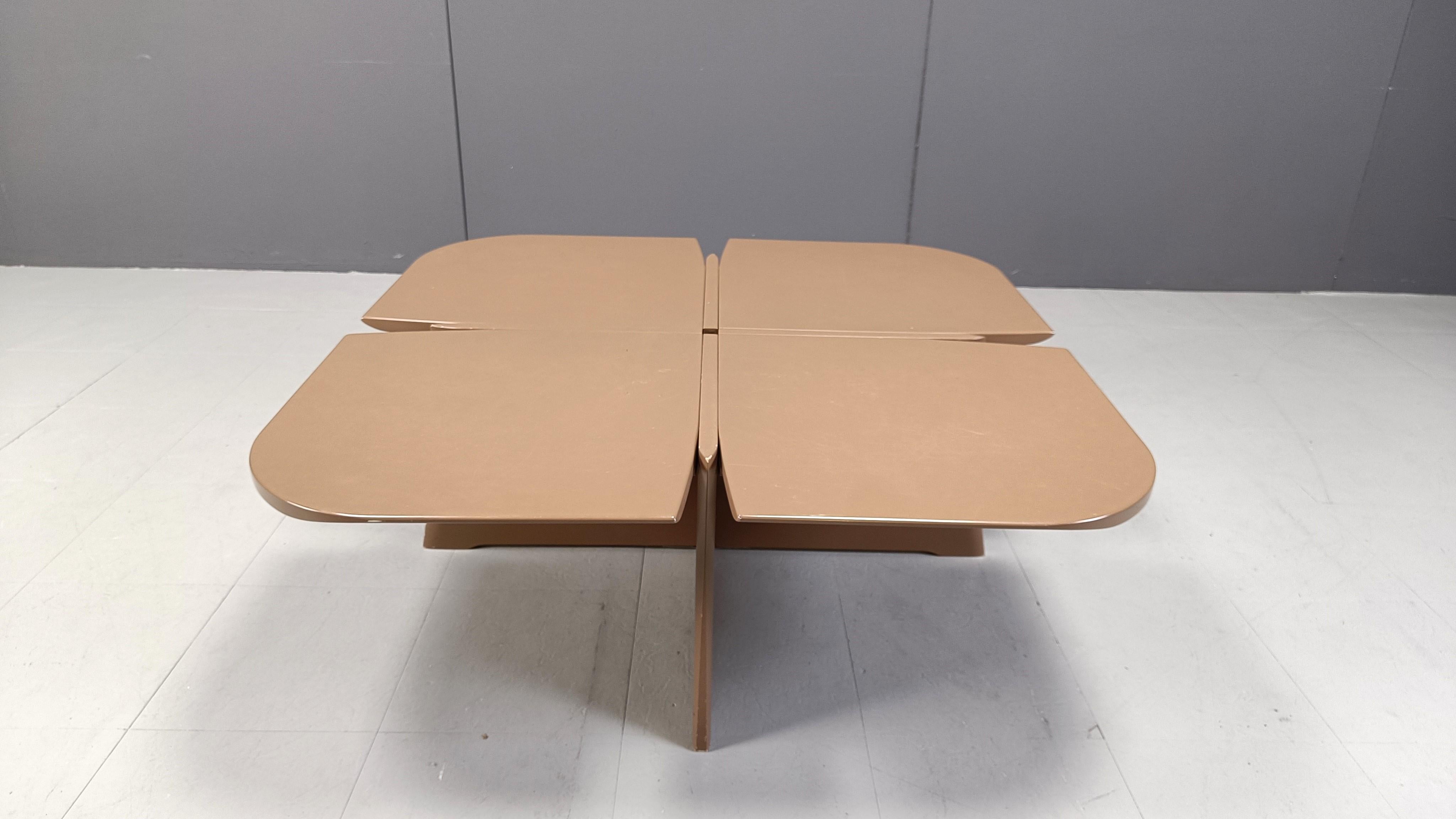 Belgian Vintage architectural design coffee table, 1980s