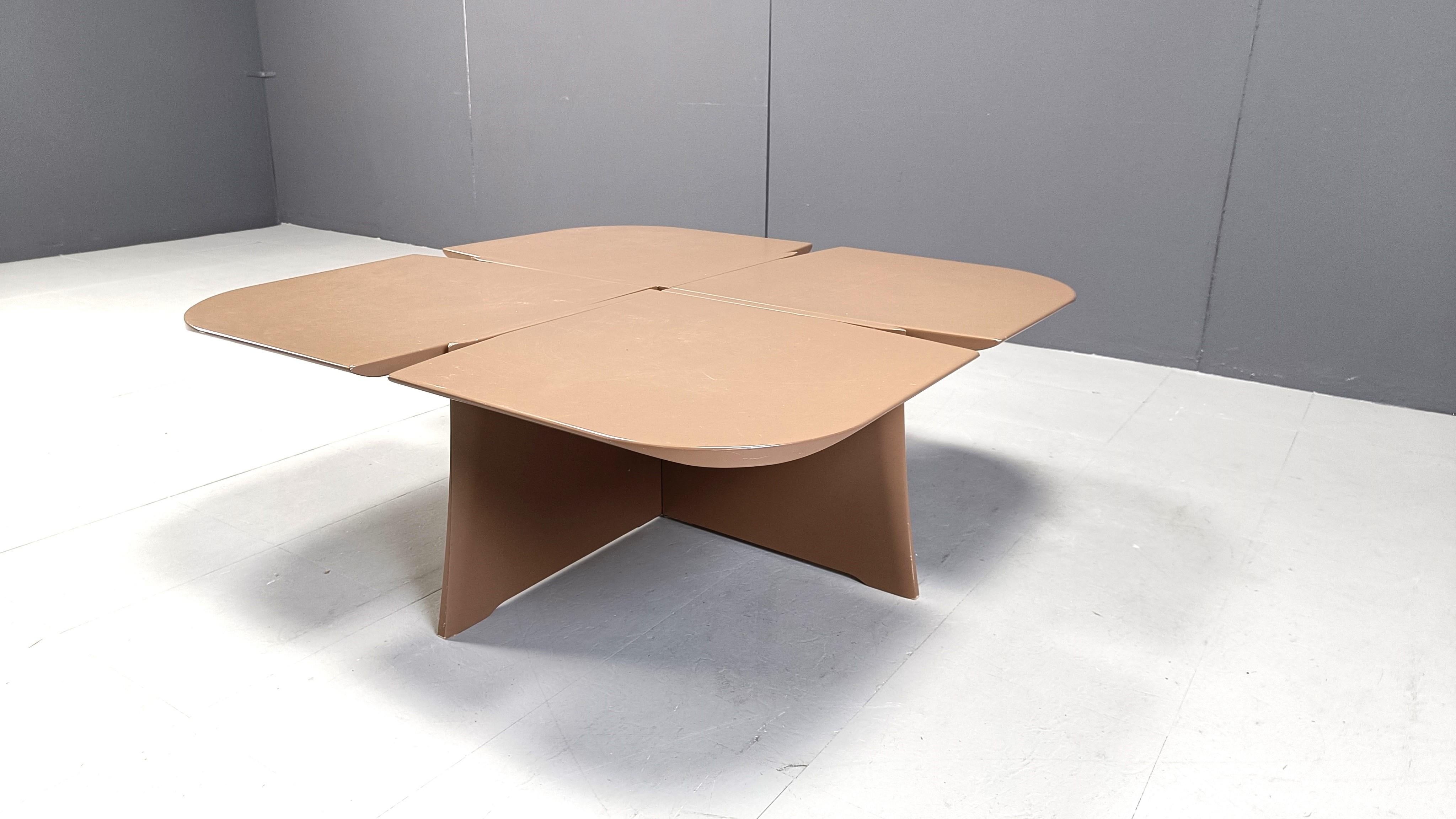 Wood Vintage architectural design coffee table, 1980s