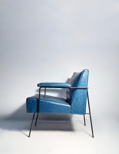 Vintage Architectural Design Iron Frame Lounge Chair