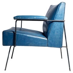 Vintage Architectural Design Iron Frame Lounge Chair