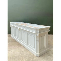 Vintage Architectural Distressed Wood Display Counter