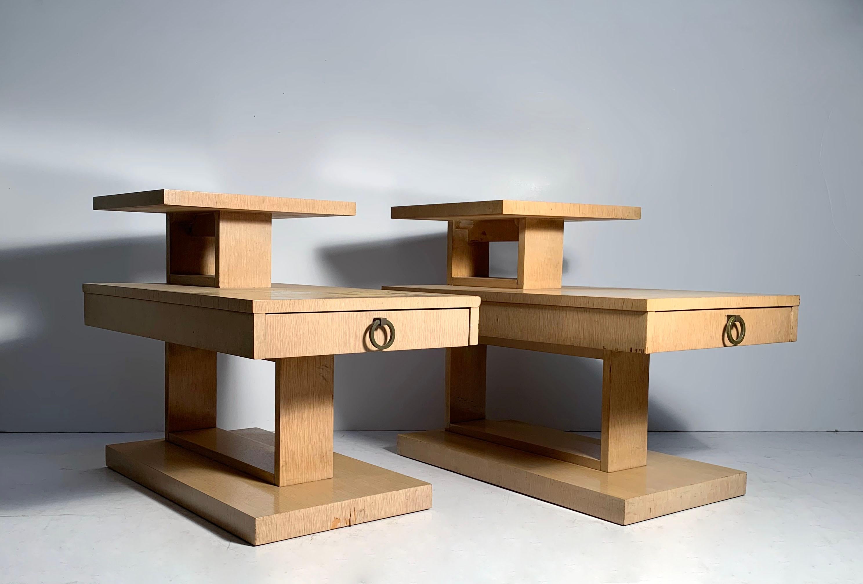 Wood Vintage Architectural End Tables by Lane For Sale