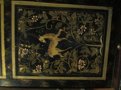 Vintage Architectural Hand Painted iron Panel with Gilt